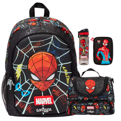 Smiggle Marvel Spider-Man Backpack 42m School Set