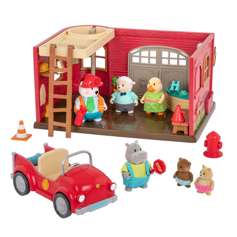 Li'l Woodzeez Honeysuckle Hollow Safety Department Fire Station Set