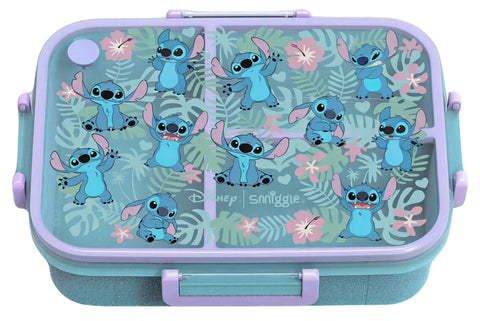 Smiggle Blue Stitch Trio Large Lunch Box 750ml