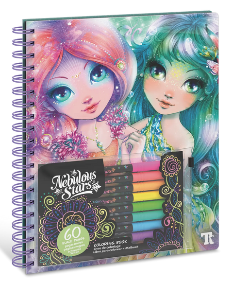 Nebulous Stars Black Pages Large Coloring Book