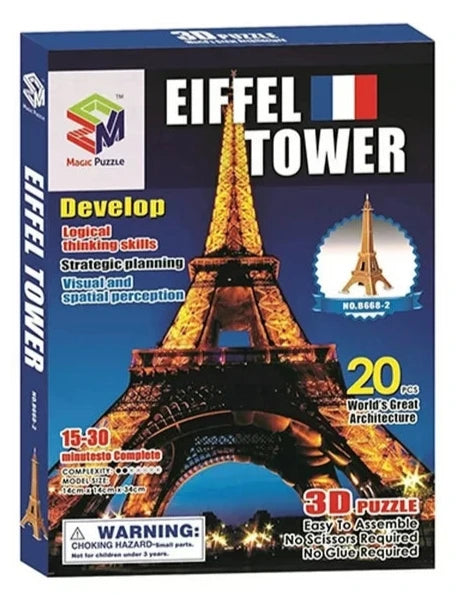 Magic Puzzle Eiffel Tower small 3D Puzzle 20 Pieces