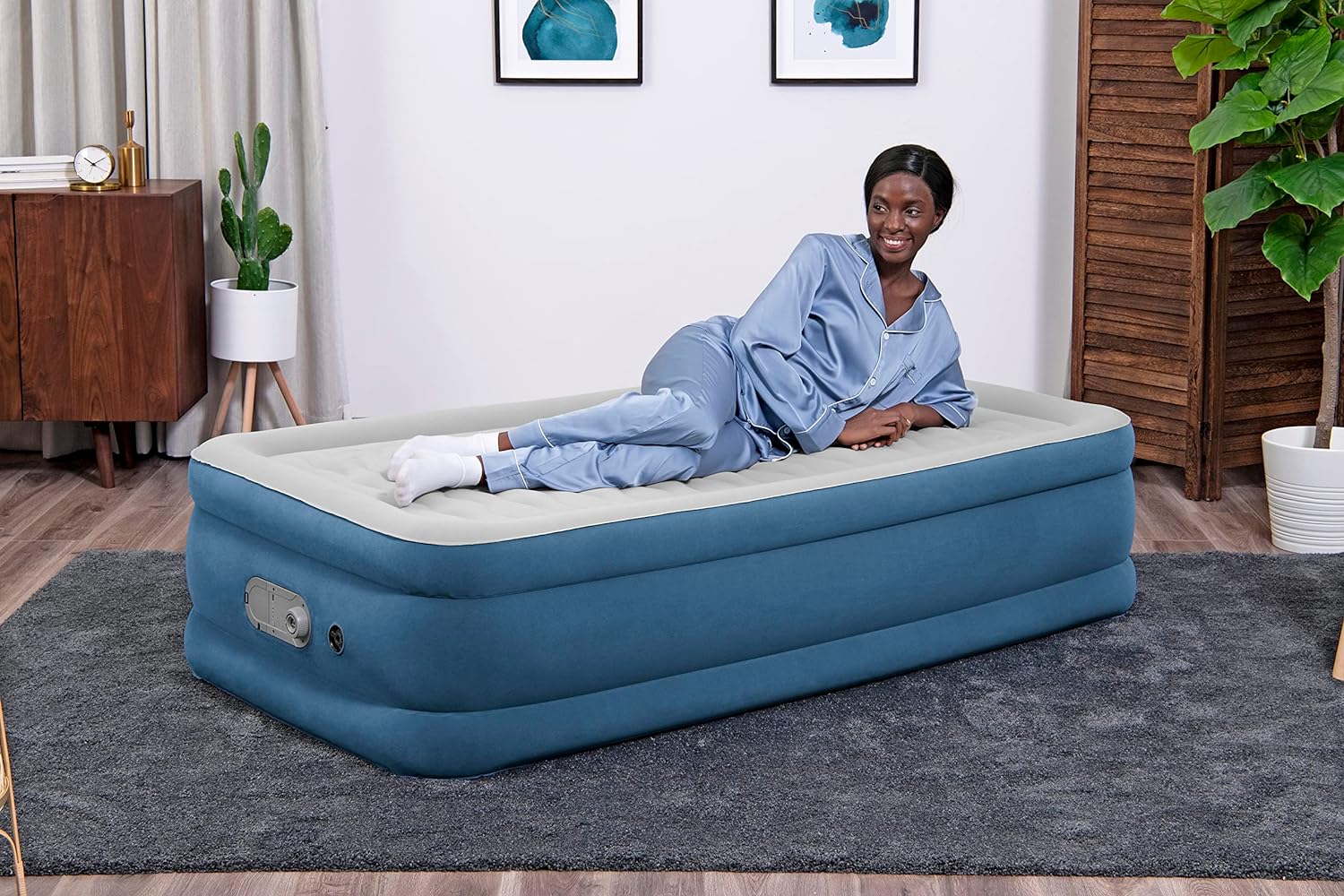 AlwayzAire Queen Airbed With Built in Dual Pump 191x97x46cm PlayBox