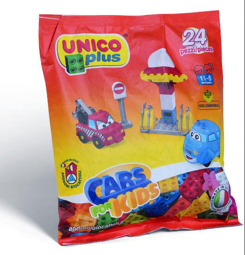 Unico Plus Bricks Bag Car Set 24 Pieces