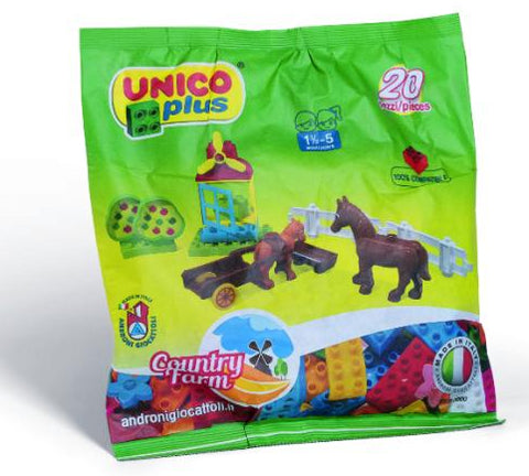 Unico Plus Brick Bag Country Farm 20 Pieces