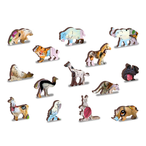 Wooden Puzzle: Crazy Pets 200pcs