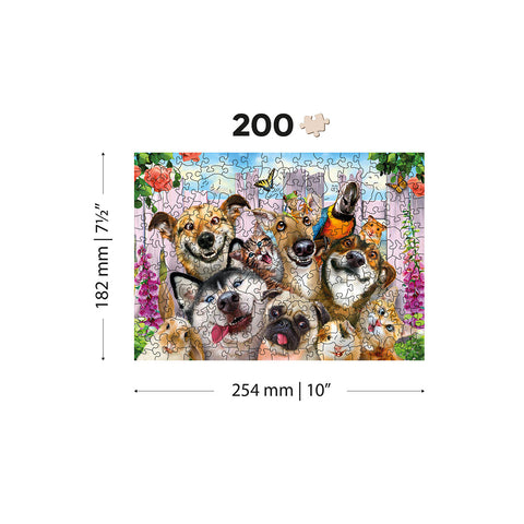 Wooden Puzzle: Crazy Pets 200pcs