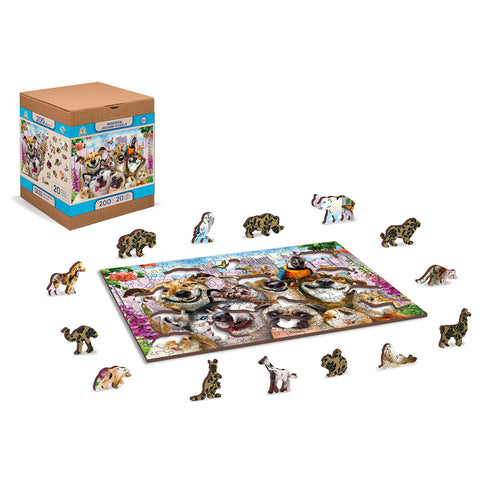 Wooden Puzzle: Crazy Pets 200pcs