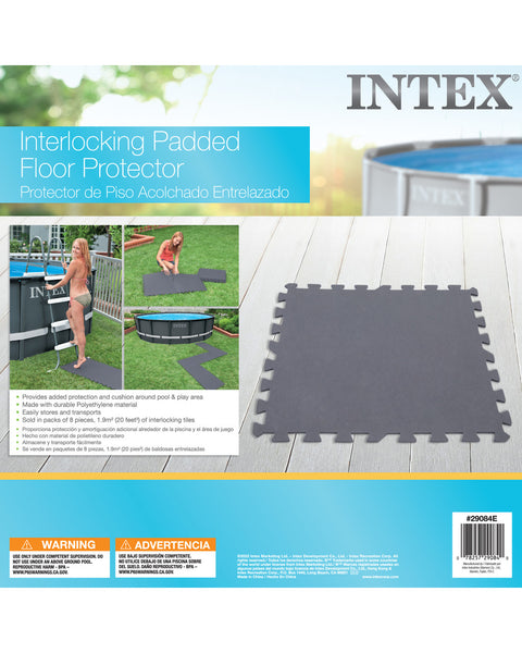 Anti-slip Grey Padded Floor Protector 8 Pieces 50x50cm