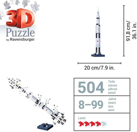 Apollo Saturn V Rocket 3D Puzzle, 440 Pieces