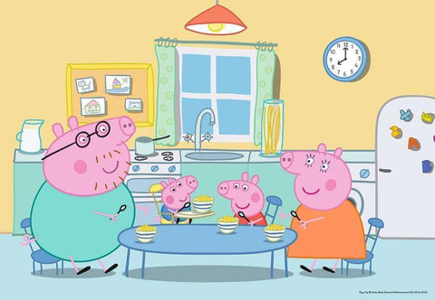 At Home With Peppa Pig Puzzle, 2x12 Pieces