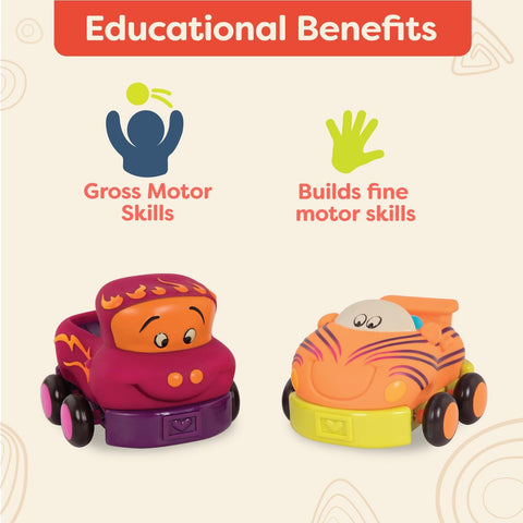 B. 4 Pull-Back Toy Vehicles Wheeee-ls!