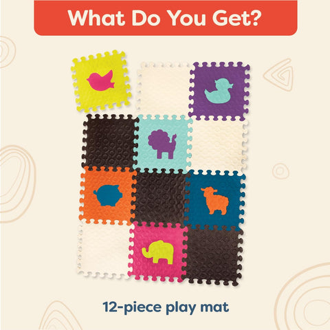 B. Learning Animals Floor Mat 12 Interlocking Foam Tiles