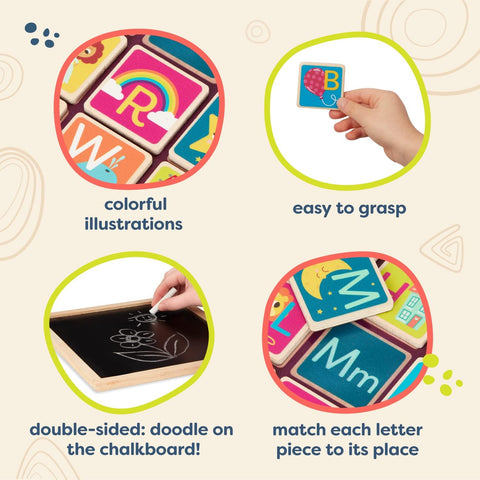 B. Magnetic Alphabetic Wooden Alphabet Puzzle