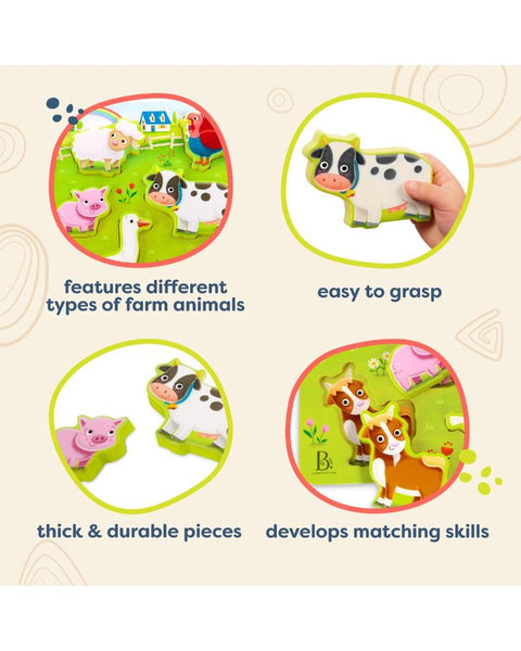 B. Peek & Explore Farm Animals Chunky Wooden Puzzle