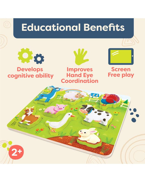 B. Peek & Explore Farm Animals Chunky Wooden Puzzle