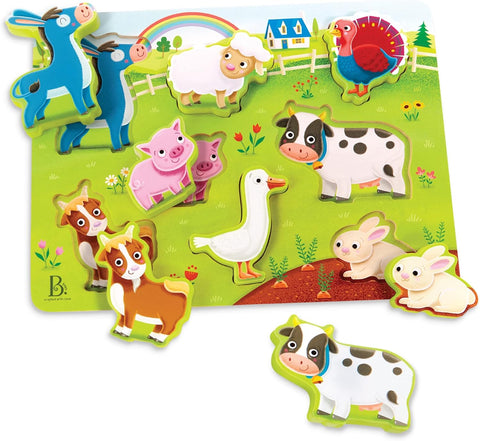 B. Wooden Chunky Farm Animals Puzzle 8 Pieces