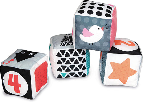 Baby Clementoni, Black & White Soft Activity Blocks