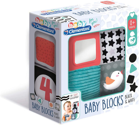 Baby Clementoni, Black & White Soft Activity Blocks