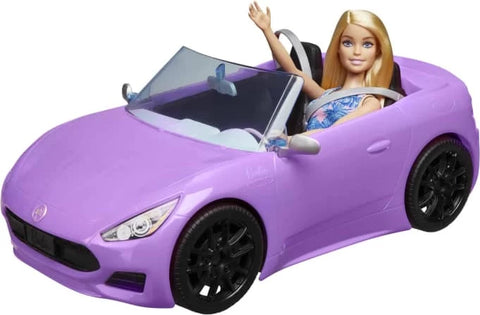 Barbie 2 Seater Convertible Purple Car With Doll