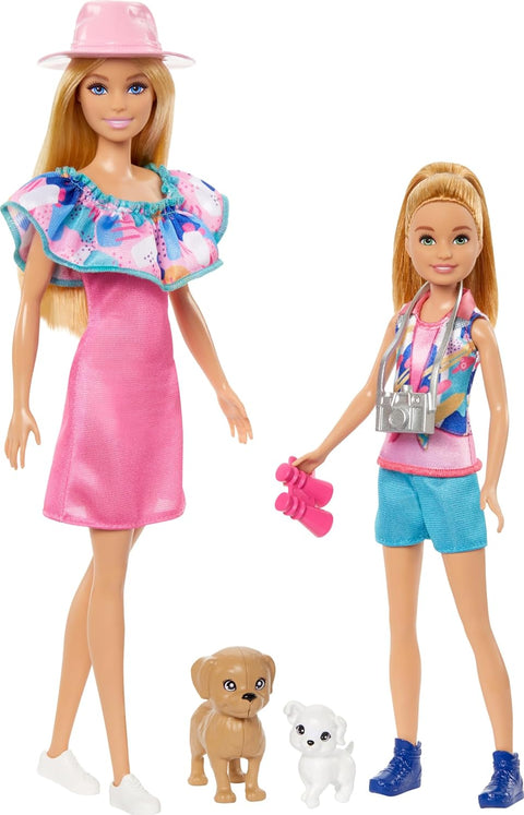 Barbie & Stacie Sister Doll Set With 2 Pet Dogs & Accessories