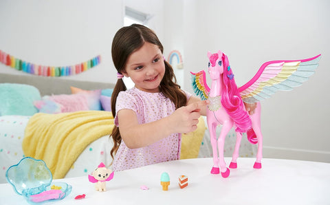 Barbie A Touch Of Magic Pink Pegasus With Puppy, Winged Horse