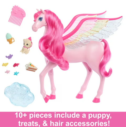 Barbie A Touch Of Magic Pink Pegasus With Puppy, Winged Horse