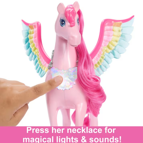 Barbie A Touch Of Magic Pink Pegasus With Puppy, Winged Horse