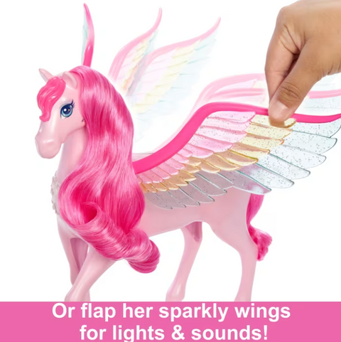 Barbie A Touch Of Magic Pink Pegasus With Puppy, Winged Horse