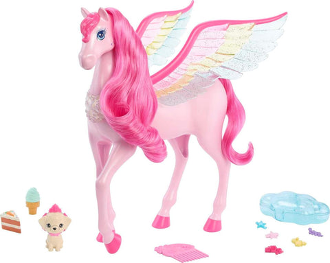 Barbie A Touch Of Magic Pink Pegasus With Puppy, Winged Horse