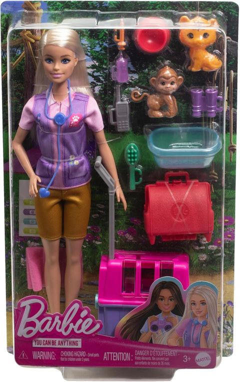 Barbie Animal Rescue & Recovery Playset With Blonde Doll, 2 Animal Figures & Accessories