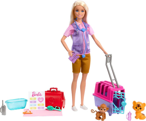 Barbie Animal Rescue & Recovery Playset With Blonde Doll, 2 Animal Figures & Accessories