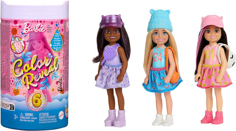 Barbie Chelsea Doll Color Reveal Sporty Series With 6 Surprises