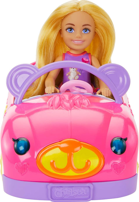 Barbie Chelsea Vehicle Set With Blonde Small Doll, Toy Car & Teddy Bear Accessory