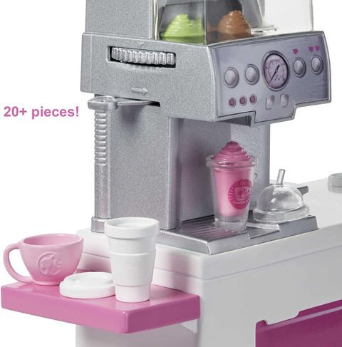 Barbie Coffee Shop Playset with Doll and Play Pieces