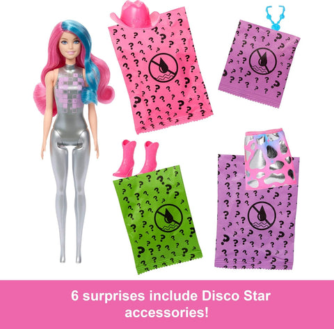 Barbie Color Reveal Disco Star Series Fashion Doll & Accessories With 6 Surprises