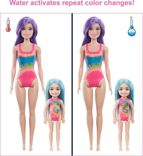 Barbie Color Reveal Gift Set, Tie-Dye Fashion Maker With Barbie Doll And Chelsea