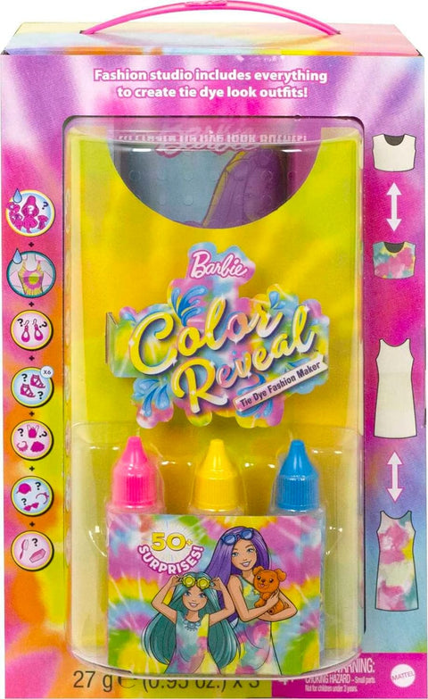 Barbie Color Reveal Gift Set, Tie-Dye Fashion Maker With Barbie Doll And Chelsea