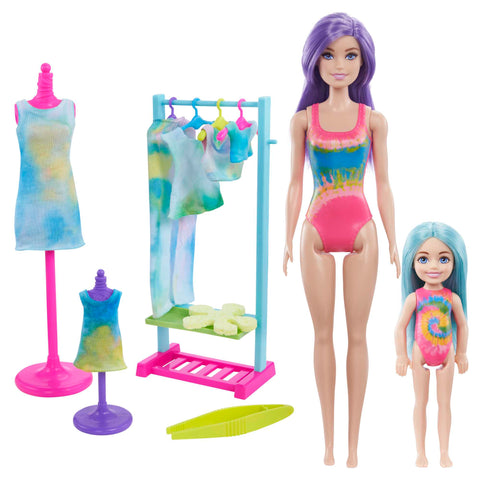 Barbie Color Reveal Gift Set, Tie-Dye Fashion Maker With Barbie Doll And Chelsea