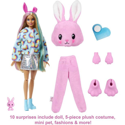 Barbie Cutie Reveal Bunny Plush Costume Doll With Pet, Color Change