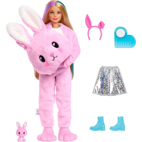 Barbie Cutie Reveal Bunny Plush Costume Doll With Pet, Color Change