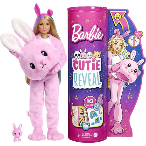 Barbie Cutie Reveal Bunny Plush Costume Doll With Pet, Color Change