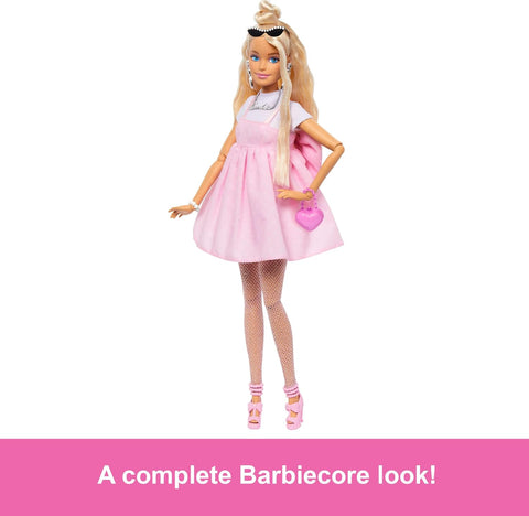Barbie Deluxe Style Doll #3 in Pastel Pink Barbiecore Dress With Oversized Bow