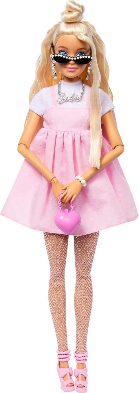 Barbie Deluxe Style Doll #3 in Pastel Pink Barbiecore Dress With Oversized Bow