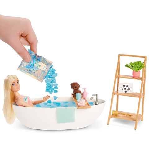 Barbie Doll & Bathtub Playset, Blonde, Confetti Soap & Accessories