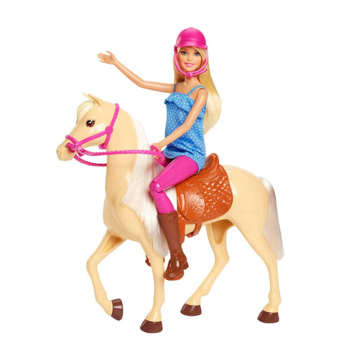 Barbie Doll & Horse Playset, Blonde Hair With Riding Accessories