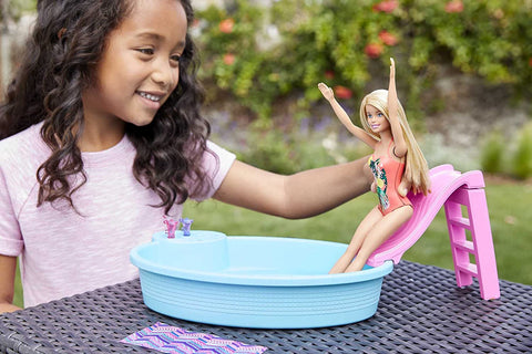 Barbie Doll & Pool Playset with Slide