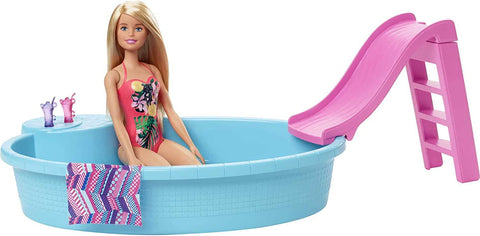 Barbie Doll & Pool Playset with Slide