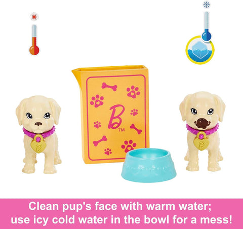 Barbie Doll And Accessories Pup Adoption Playset With Doll, 2 Puppies And Color-Change