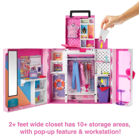 Barbie Dream Closet With 35+ Accesories, 5 Complete Looks, Pop-Up 2nd Level and Doll