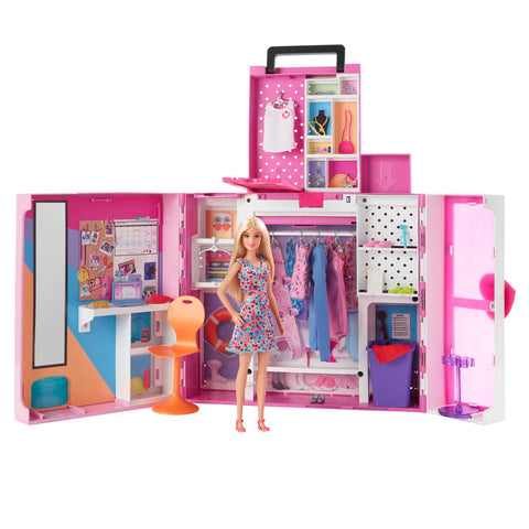 Barbie Dream Closet With 35+ Accesories, 5 Complete Looks, Pop-Up 2nd Level and Doll